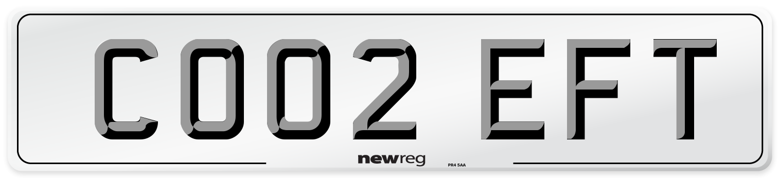 CO02 EFT Number Plate from New Reg